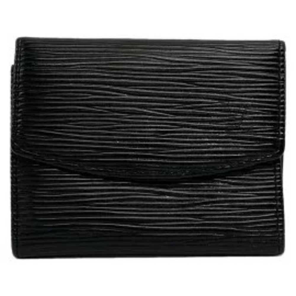 LOUIS VUITTON Portemonnaie coin case Wallet Noir Black Leather